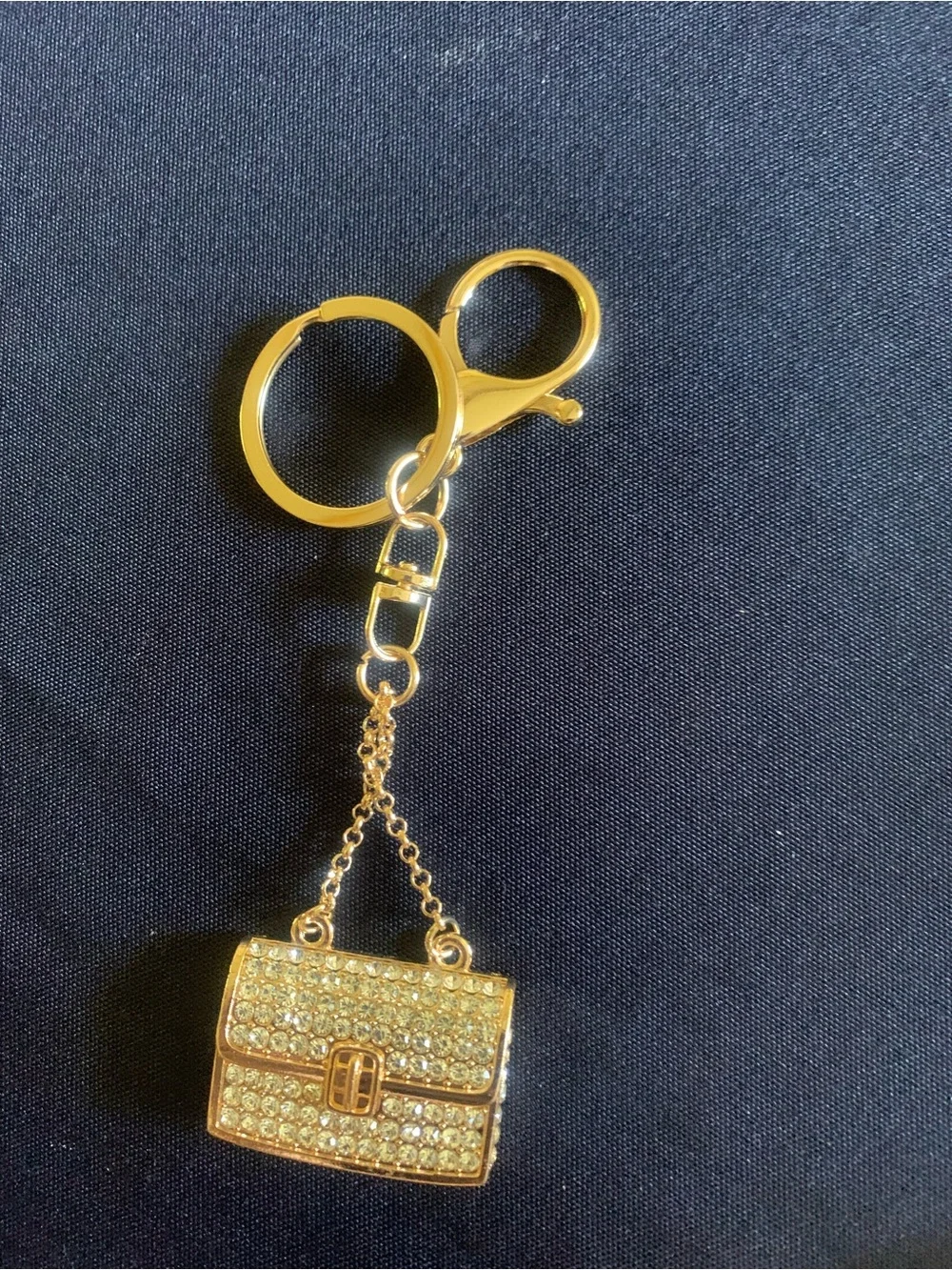 Gold Crystal Mini Bag Pendant keychain- Women's Fashion Accessory